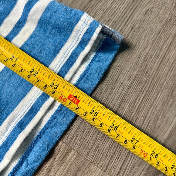 L.L. Bean Women's Soft Cotton Rugby Hoodie - Blue/White - Picture 6 of 6